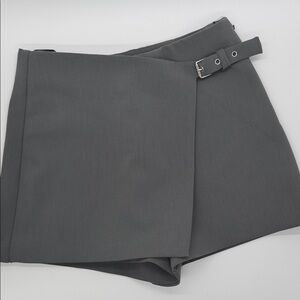 Zara Charcoal Women's Skorts with Belt Detail